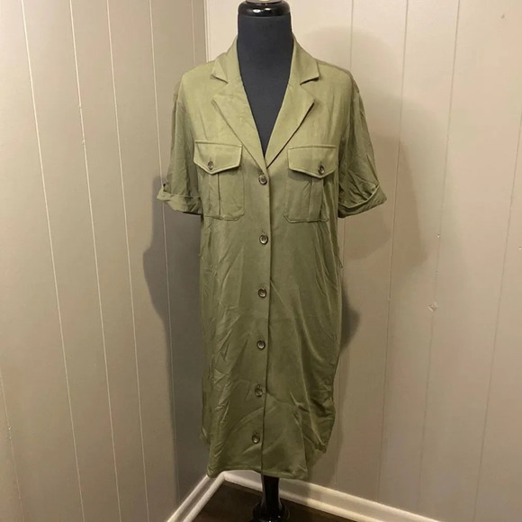 Joie Dresses & Skirts - Joie Small green jadallah utility dress short sleeve full bottom/down